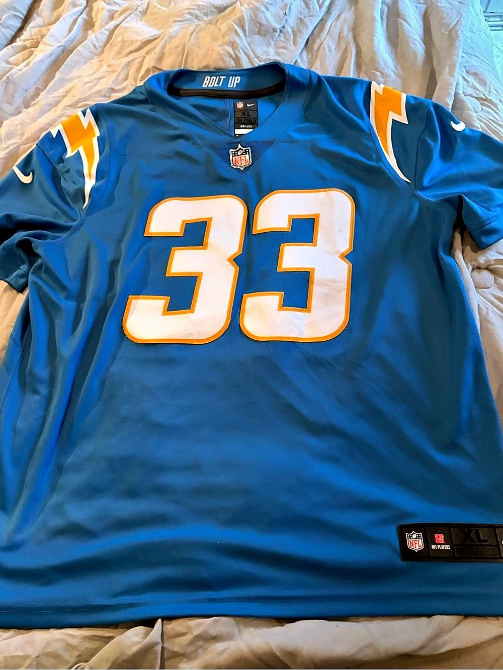 NFL Nike Los Angeles Chargers Derwin James Jr. Nike Game Jersey. This is a stitc